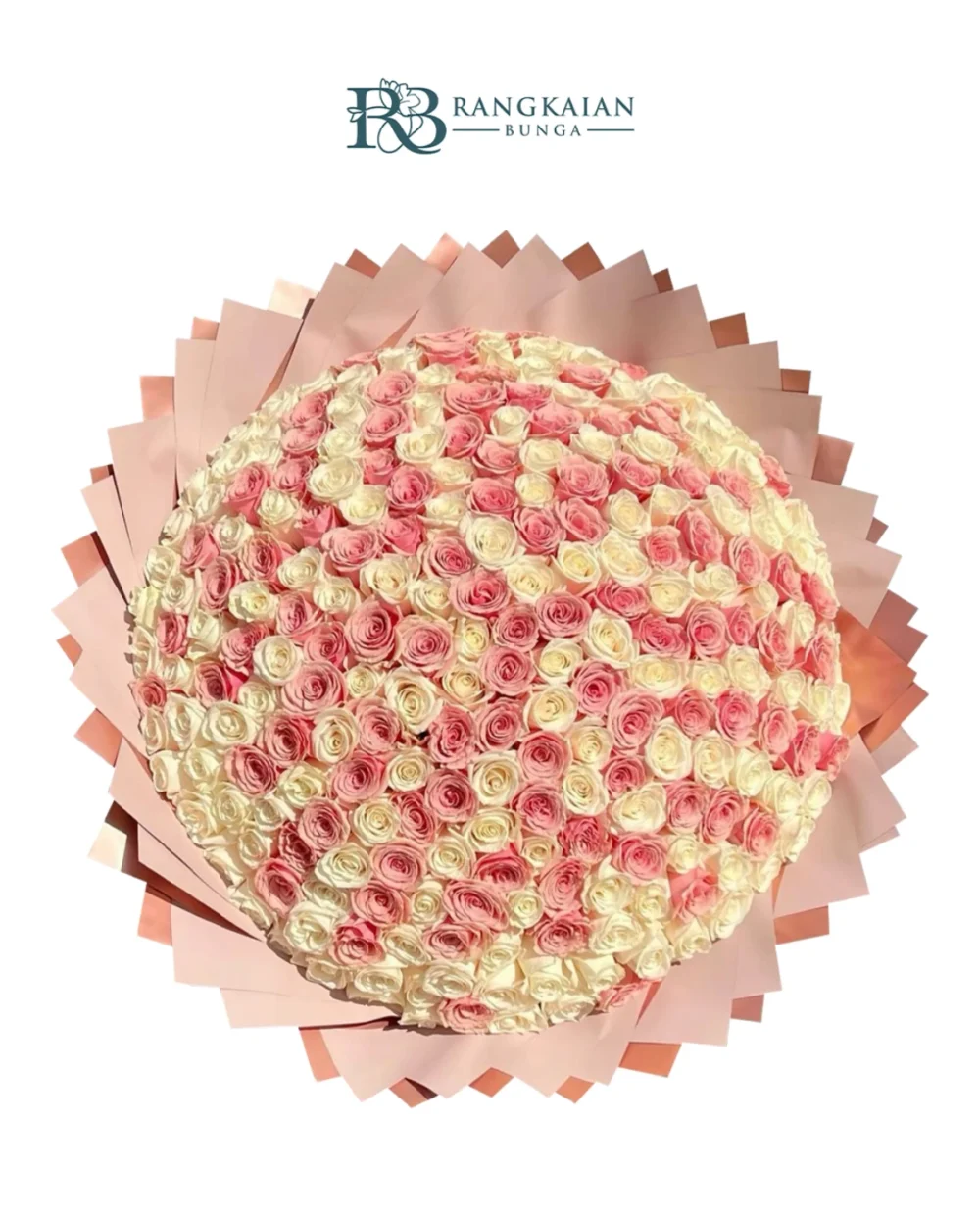 Huge 350 Stems Pink White Roses