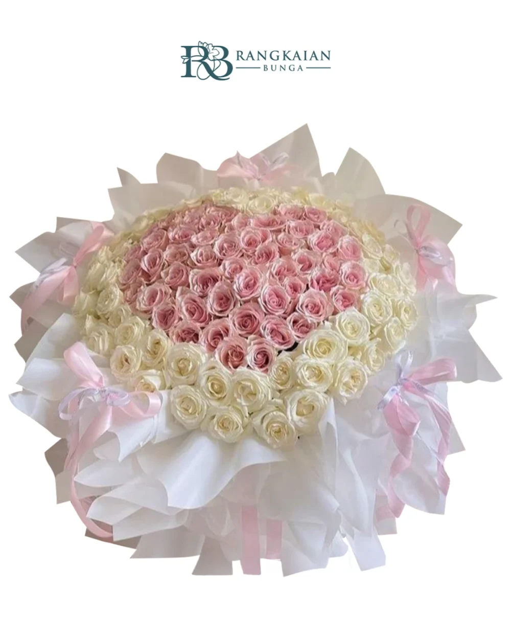 Huge 120 Stems White Pink Roses